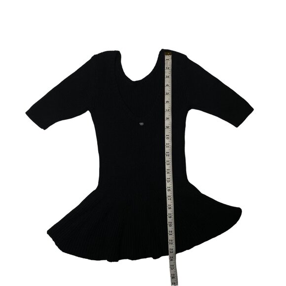 Guess Women's Black  Half Sleeve Peplum Top, size Extra Small - Picture 8 of 11